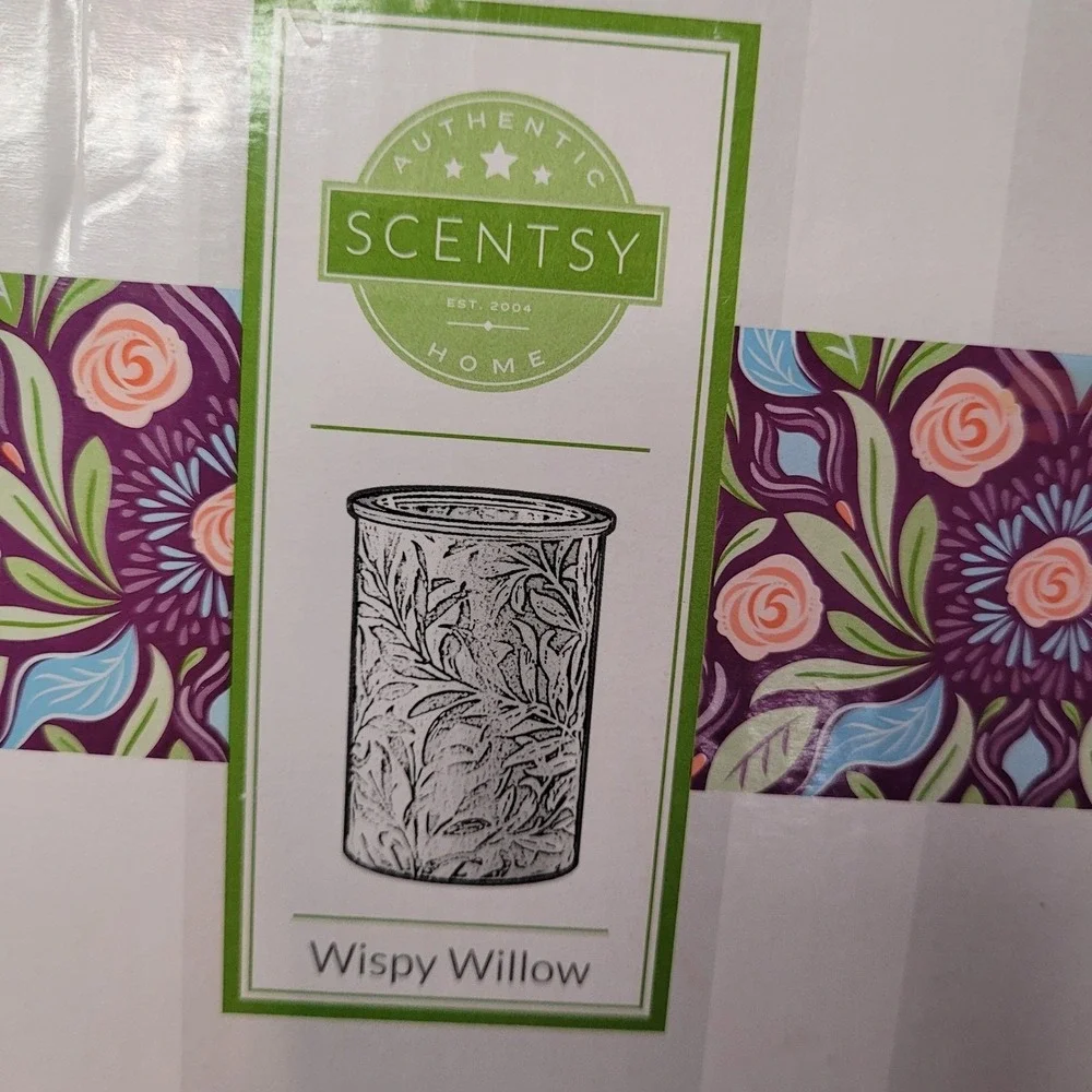Scentsy‎ Wispy Willow Warmer Wrap Pink Leaf Etched Botanical Decor Accessory